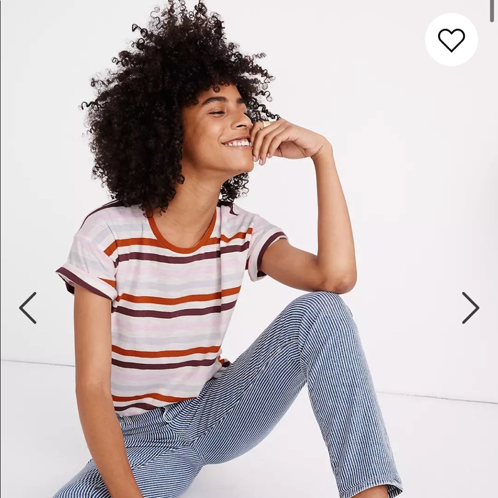 Striped Madewell Shirt Sleeve Tee